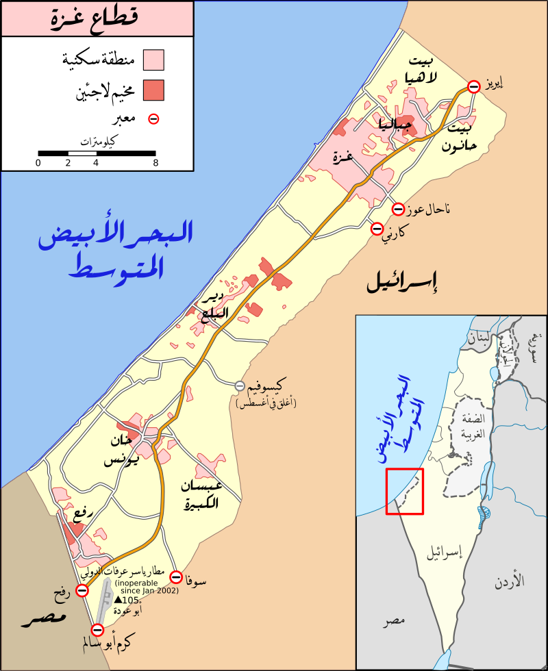 خارطة قطاع غزة خارطة قطاع غزة