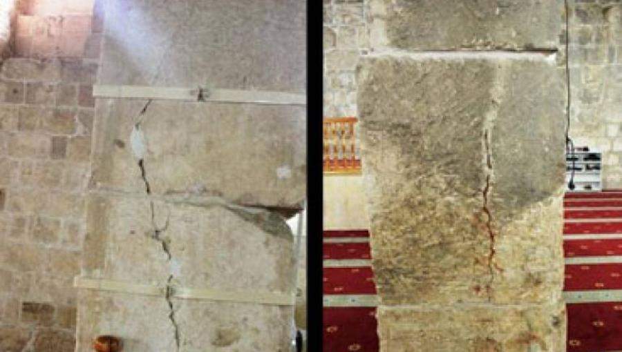 صورة أرشيفية لتصدعات في المسجد الأقصى المبارك صورة أرشيفية لتصدعات في المسجد الأقصى المبارك
