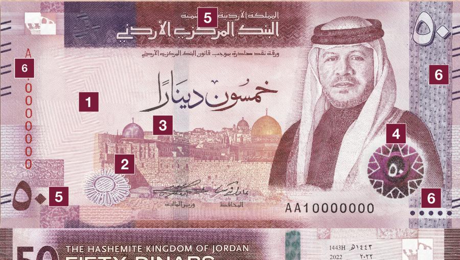 فئة "الخمسين دينارا" الإصدار الخامس فئة "الخمسين دينارا" الإصدار الخامس