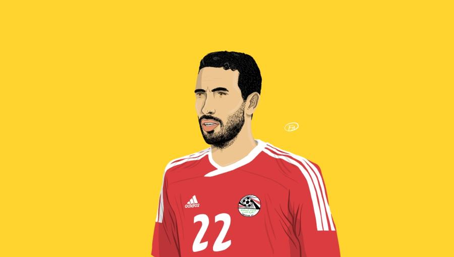 أبو تريكة رسم للاعب المصري السابق والمحلل الرياضي أبو تريكة