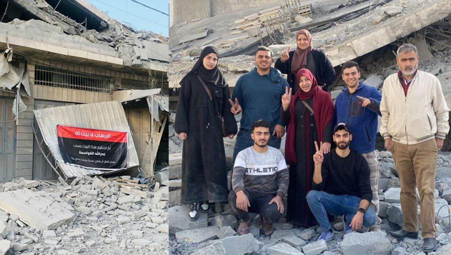 عائلة الشهيد نصر القواسمة تلتقط الصور التذكارية فوق ركام منزلها الذي فجره الاحتلال في الخليل عائلة الشهيد نصر القواسمة تلتقط الصور التذكارية فوق ركام منزلها الذي فجره الاحتلال في الخليل 21/1/2024 | المصدر: شبكة القدس الإخبارية/ القسطل الإخباري