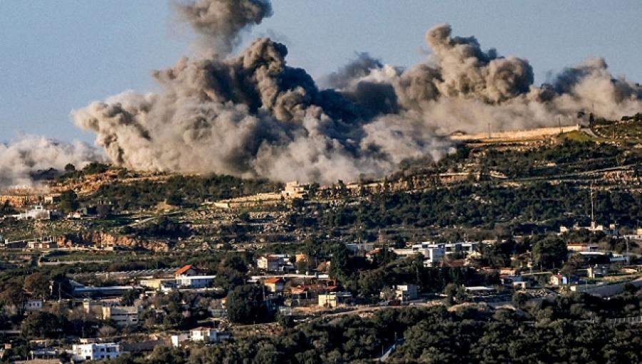 صورة ملتقطة من بلدة مروحين جنوب لبنان صورة ملتقطة من بلدة مروحين جنوب لبنان 6/1/2024 | المصدر: Getty images