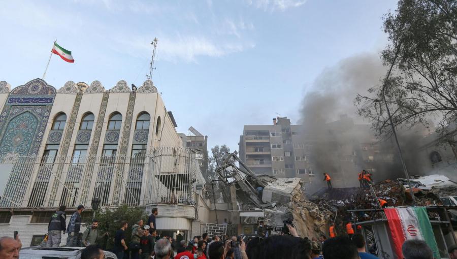 موقع القنصلية الإيرانية في دمشق الذي استهدفه الاحتلال الإسرائيلي موقع القنصلية الإيرانية في دمشق الذي استهدفه الاحتلال الإسرائيلي | المصدر: وكالة الأنباء الفرنسية