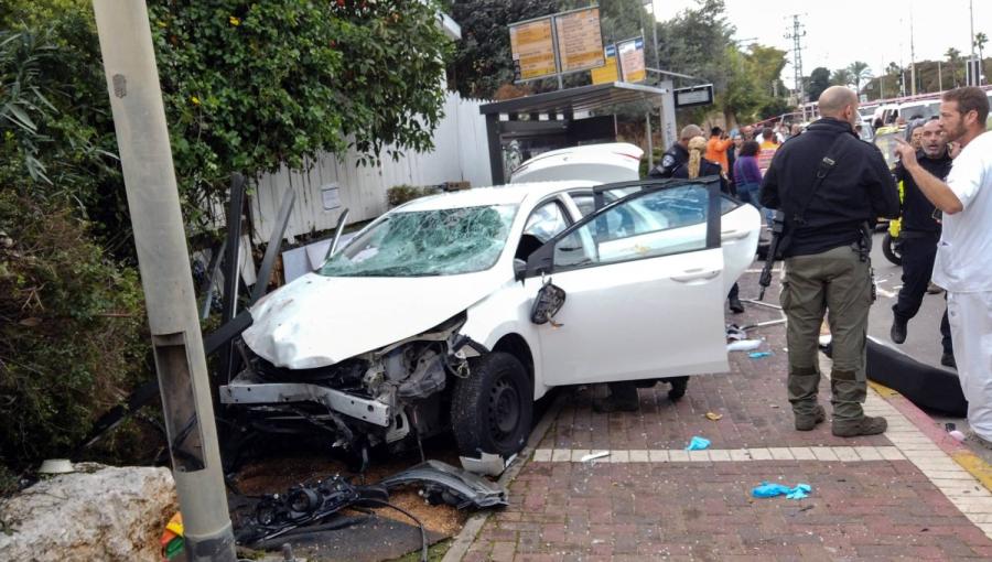 حادث دهس برعنانا أرشيفية لشرطة الاحتلال الإسرائيلي في موقع حادث دهس برعنانا | المصدر: رويترز