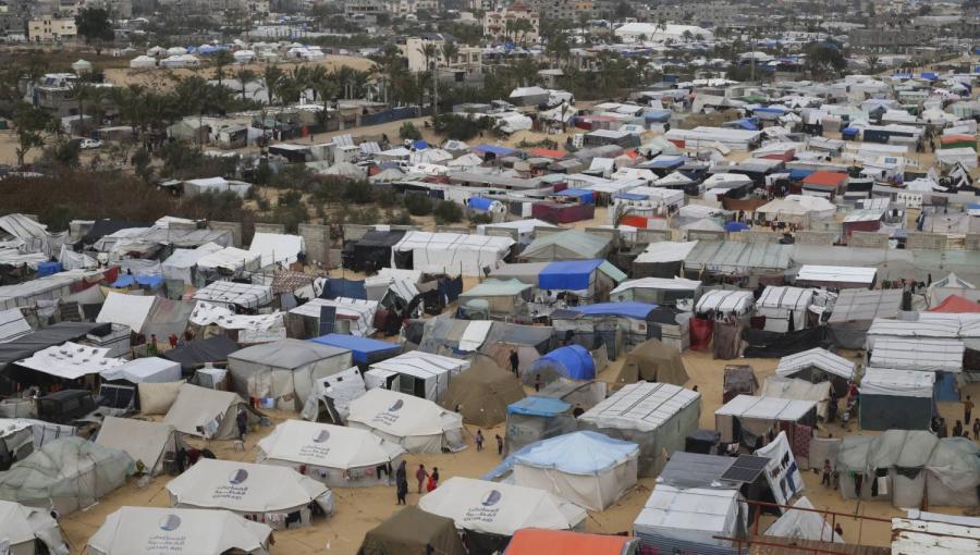 مخيم للنازحين الفلسطينيين في رفح أقصى جنوب القطاع مخيم للنازحين الفلسطينيين في رفح أقصى جنوب القطاع | المصدر: أسوشييتد برس
