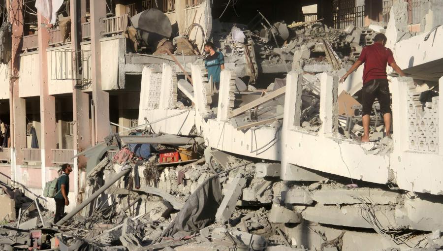 من قصف سابق لمدرسة في مدينة غزة من قصف سابق لمدرسة في مدينة غزة | المصدر: رويترز