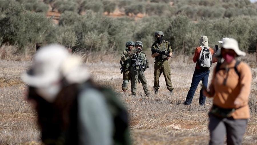 مستوطنون وجنود الاحتلال يعيقون عمل فلسطينيين في الضفة الغربية مستوطنون وجنود الاحتلال يعيقون عمل فلسطينيين في الضفة الغربية | المصدر: الأناضول