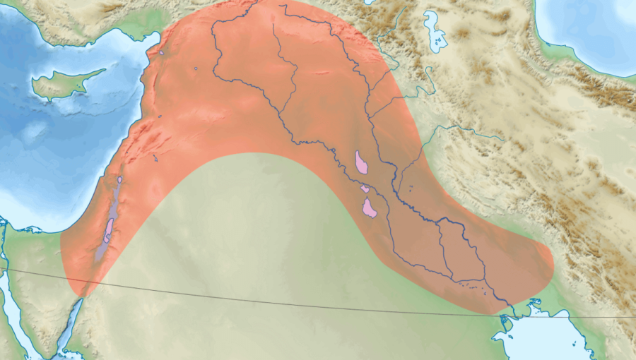 خريطة الهلال الخصيب خريطة الهلال الخصيب