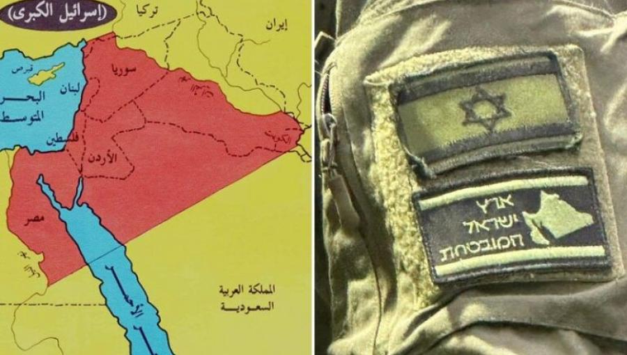 خريطة مزعومة لإسرائيل الكبرى تضم دولا من الوطن العربي خريطة مزعومة لإسرائيل الكبرى تضم دولا من الوطن العربي