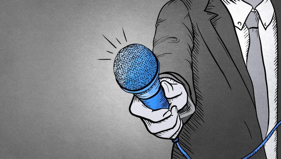 رسم كاريكاتيري لرجل يمسك مايكروفون رسم كاريكاتيري لرجل يمسك مايكروفون | المصدر: CNN