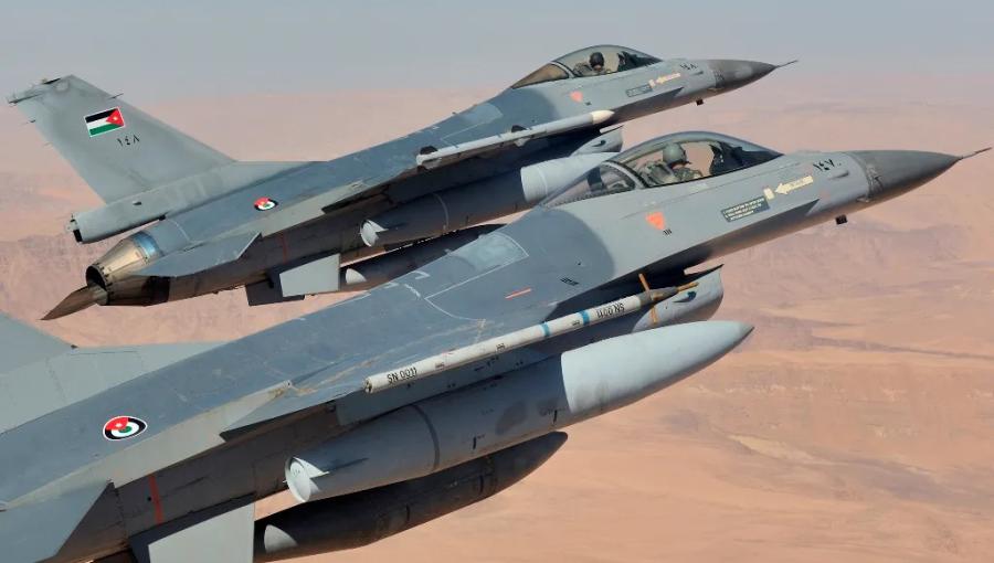 طائرة إف 16 أردنية طائرتان تابعتان لسلاح الجو الملكي الأردني | المصدر: القوات المسلحة الأردنية