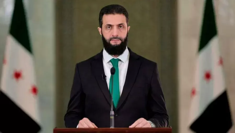 أحمد الشرع الرئيس السوري أحمد الشرع خلال كلمته بعد اتفاق وقف إطلاق النار في السويداء 17/7/2025 | المصدر: رويترز