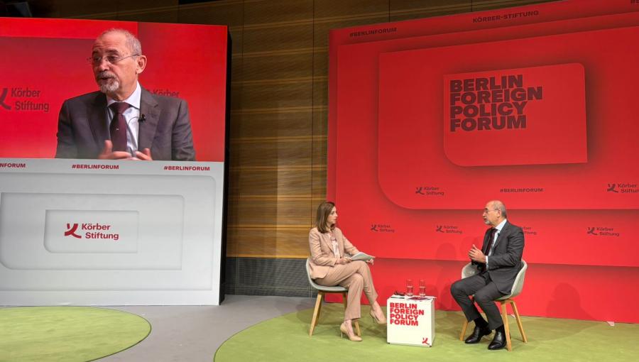 وزير الخارجية أيمن الصفدي في جلسة حوارية بعنوان "منطقة الصراع" ضمن أعمال منتدى برلين للسياسة الخارجية 25/11/2025 | المصدر: وزارة الخارجية