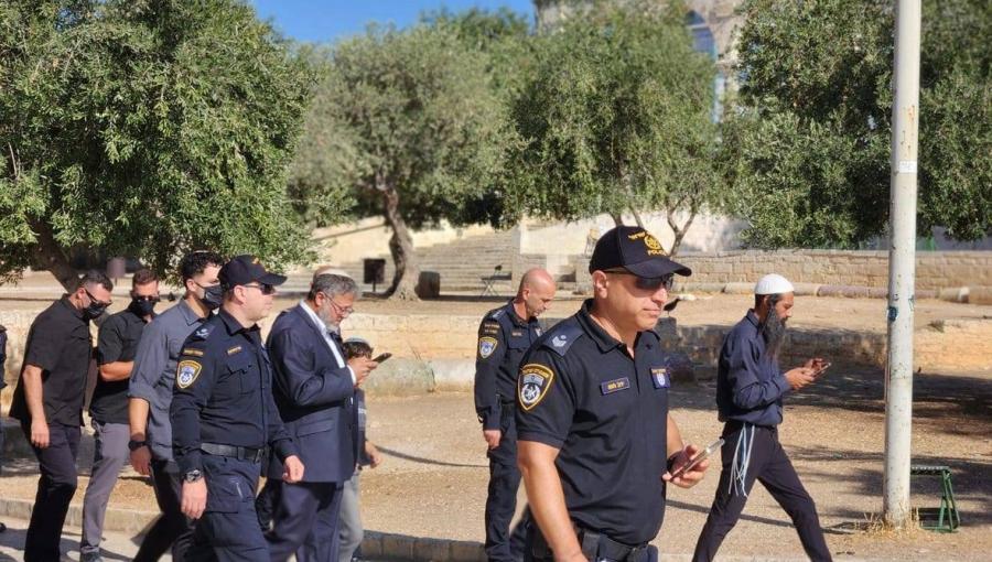 بن غفير خلال اقتحام المسجد الأقصى