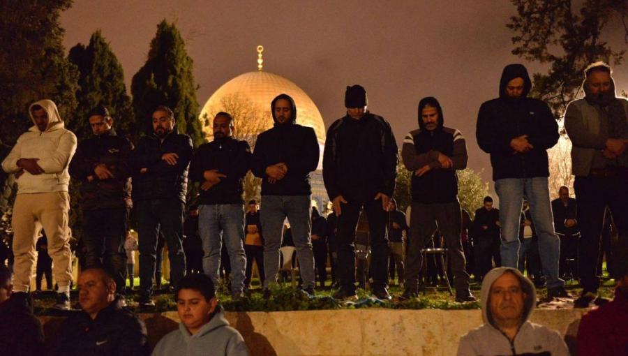 صلاة التراويح في المسجد الأقصى المبارك في أول ليالي رمضان 18/2/2026 | فلسطين بوست