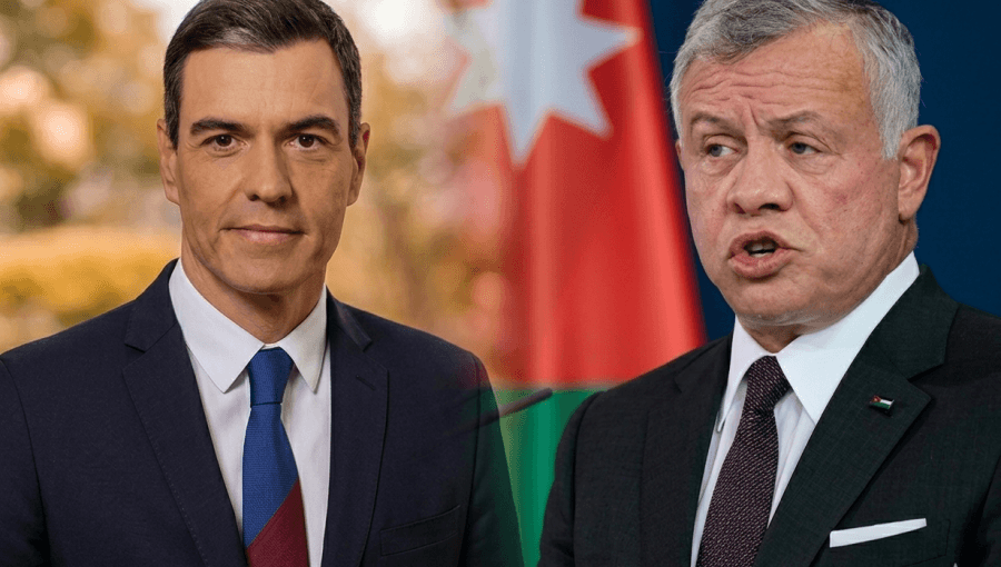 الملك عبدالله الثاني ورئيس الوزراء الإسباني بيدرو سانشيز