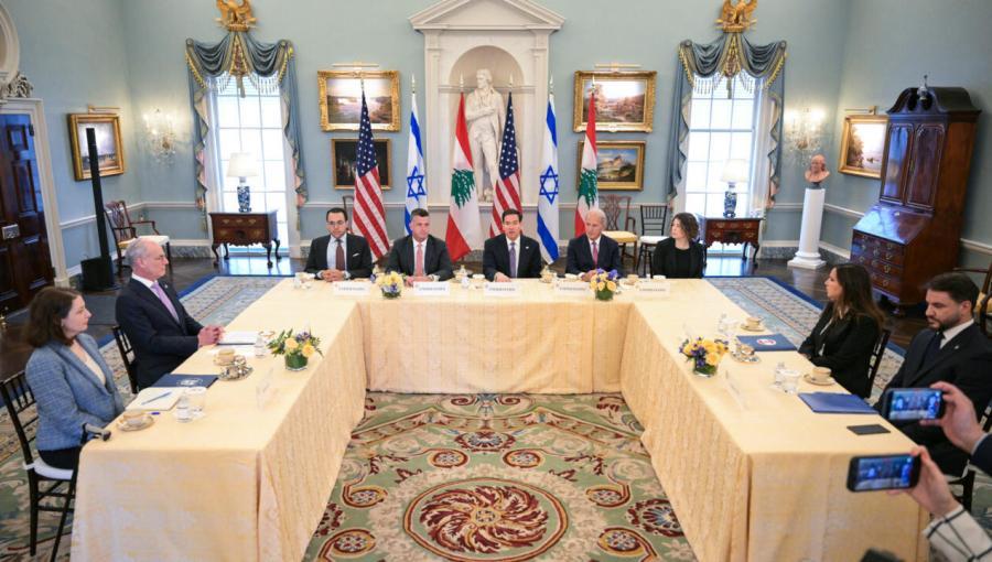 جانب من جلسة المحادثات بين لبنان ودولة الاحتلال الإسرائيلي في واشنطن 14/4/2026 | وكالة الأنباء الفرنسية