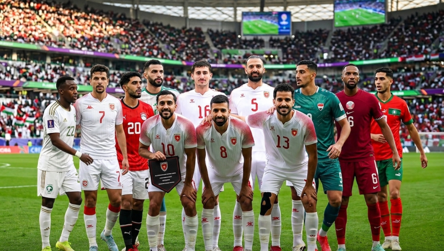 عدد من لاعبي المنتخبات العربية المشاركة بكأس العالم 2026 | مولدة بالذكاء الاصطناعي