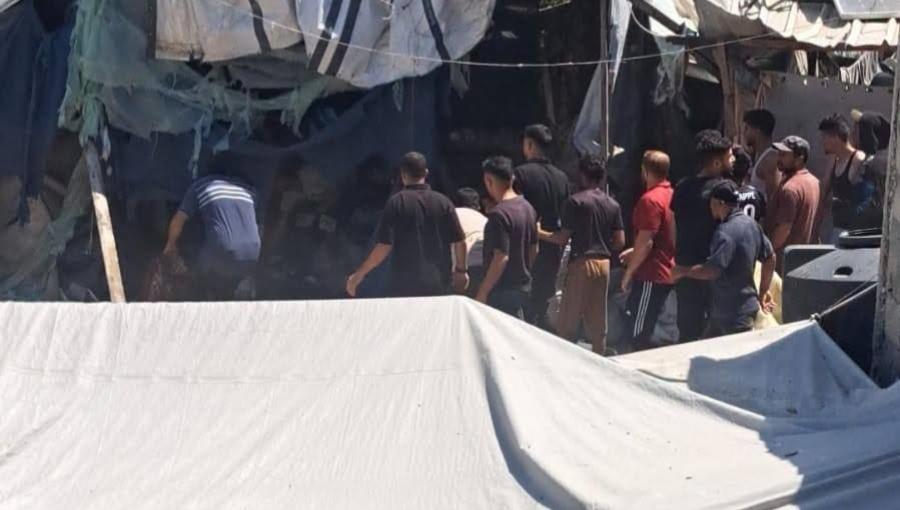 غارة تستهدف شارع روني في منطقة المواصي غرب خانيونس 6/7/2026