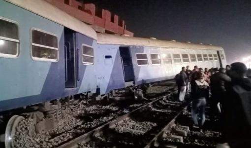 صورة لحادث قطار منيا القمح، بمحافظة الشرقية في مصر