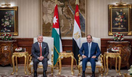 الملك عبد الله الثاني والرئيس المصري عبد الفتاح السيسي، 2 أيلول 2021