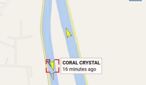 مكان جنوح السفينة- قناة السويس 9 أيلول 2021