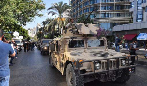 الجيش اللبناني ينتشر في منطقة الطيونة في بيروت 14 تشرين أول 2021