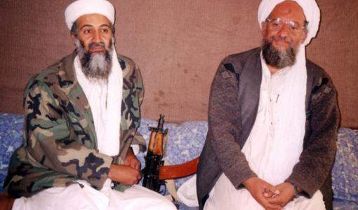 أيمن الظواهري وأسامة بن لادن زعيم تنظيم القاعدة السابق