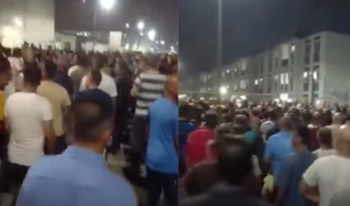 صور من مقاطع فيديو متداولة لتجمعات المتقاعدين العسكريين أثناء تواجدهم في قطر