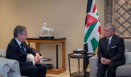 من لقاء الملك عبدالله الثاني بوزير الخارجية الأمريكي أنتوني بلينكن - عمان 13 تشرين أول 2023