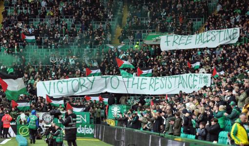 جماهير سيلتيك الأسكتلندي تدعم المقاومة الفلسطينية