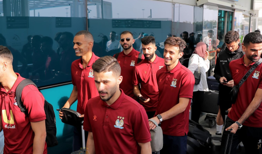 لحظة وصول لاعبي الفيصلي إلى الإمارات