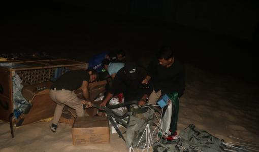 لحظة وصول المساعدات الأردنية الطارئة للمستشفى الميداني الأردني غزة/76 6 تشرين الثاني 2023