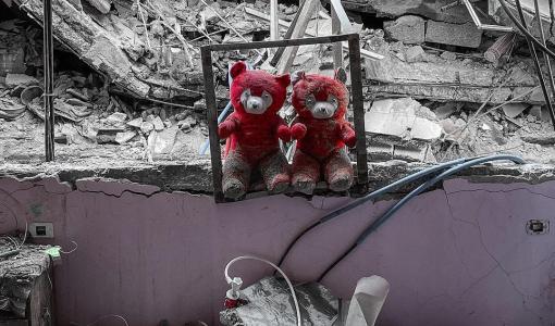 ما تبقى من أحد منازل غزة بعد قصف الاحتلال