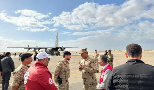 الأمير الحسين بن عبد الله الثاني في مطار العريش 20 تشرين الثاني 2023