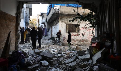 آثار غارة إسرائيلية على مخيم طولكرم 9/1/2024 | المصدر: وكالة الأنباء الفرنسية