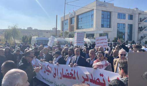 وقفة احتجاجية في الأردن تنديدا بتصدير الخضار للاحتلال وقفة احتجاجية في الأردن تنديدا بتصدير الخضار للاحتلال 18/12/2023