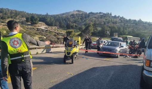 من موقع عملية حاجز الزعيم في القدس المحتلة 22/2/2024 | المصدر: المركز الفلسطيني للإعلام