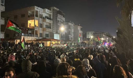 مظاهرة في العاصمة عمان بالقرب من سفارة الاحتلال 24/3/2023 | المصدر: أهل الهمة - الجامعة الأردنية