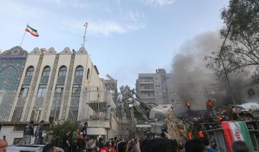 موقع القنصلية الإيرانية في دمشق الذي استهدفه الاحتلال الإسرائيلي موقع القنصلية الإيرانية في دمشق الذي استهدفه الاحتلال الإسرائيلي | المصدر: وكالة الأنباء الفرنسية