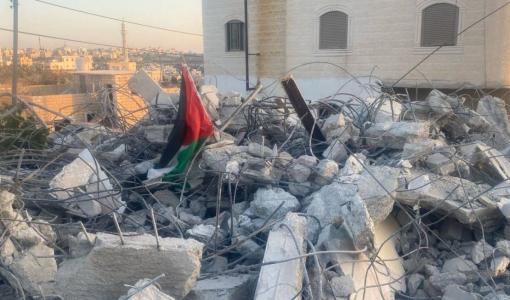 أنقاض منزل دمره الاحتلال في الضفة الغربية | المصدر: شبكة قدس الإخبارية