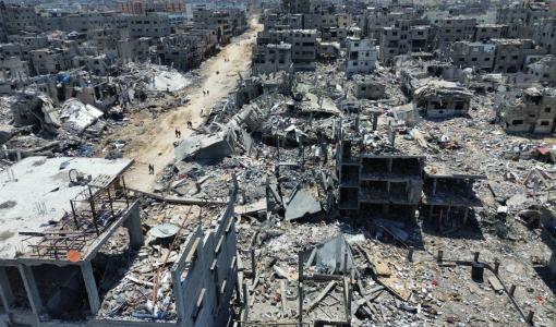 الدمار أذي ألحقه الاحتلال بمدينة خانيونس في قطاع غزة | المصدر: الوكالة الأوروبية للصور الصحفية