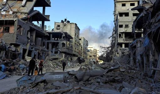 أنقاض بنايات في بيت لاهيا دمرها قصف الاحتلال الإسرائيلي أنقاض بنايات في بيت لاهيا دمرها قصف الاحتلال الإسرائيلي | المصدر: وكالة الأنباء الفرنسية