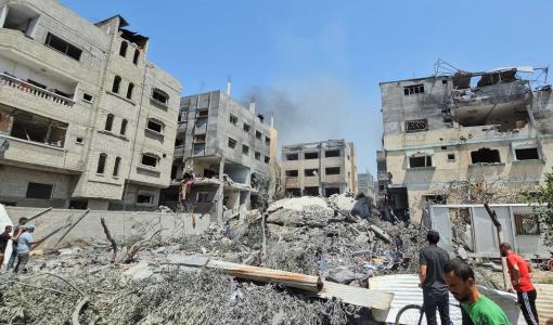 منطقة سكنية في غزة دمرها قصف الاحتلال الإسرائيلي | المصدر: رويترز