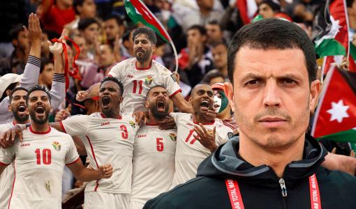 جمال سلامي المدرب الجديد للمنتخب الأردني ويظهر خلفه عدد من لاعبي المنتخب | المصدر: الصفحة الرسمية للمنتخب الأردني