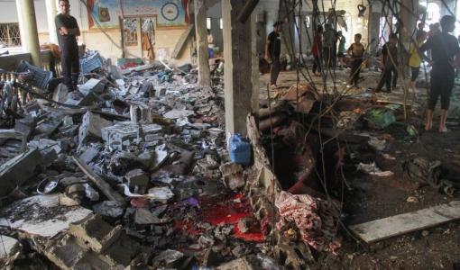 أشلاء ودمار إثر قصف الاحتلال لمدرسة التابعين 10/8/2024 | المصدر: رويترز