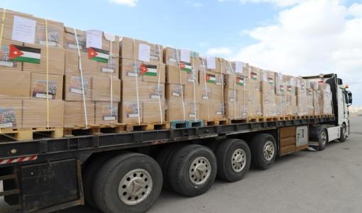 قافلة مساعدات برية إلى قطاع غزة قافلة مساعدات برية إلى قطاع غزة | المصدر: الهيئة الخيرية الهاشمية