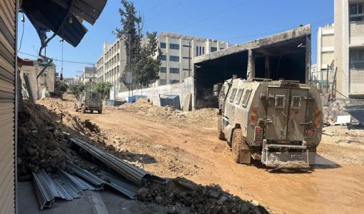 آليات الاحتلال تدمر البينة التحتية خلال اقتحام سابق لمخيم نور شمس | المصدر: وكالة وفا الفلسطينية آليات الاحتلال تدمر البينة التحتية خلال اقتحام سابق لمخيم نور شمس | المصدر: وكالة وفا الفلسطينية