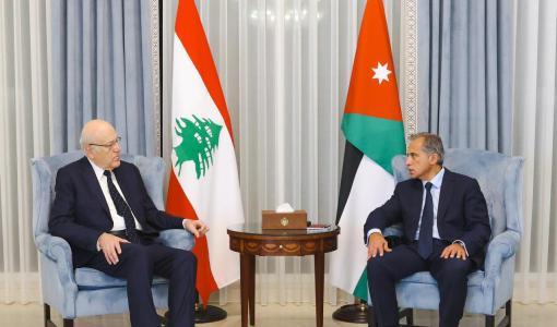 جعفر حسان ونجيب ميقاتي رئيس الوزراء جعفر حسان ونظيره اللبناني نجيب ميقاتي في عمّان 14/10/2024 | المصدر: رئاسة الوزراء