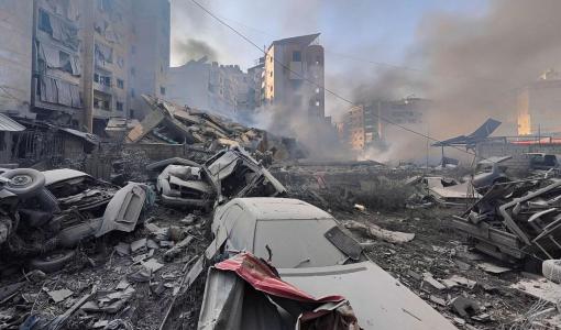 دمار  واسع  أعقاب غارات إسرائيلية استهدفت الضاحية الجنوبية لبيروت 1/11/2024| المصدر: وكالة الصحافة الفرنسية